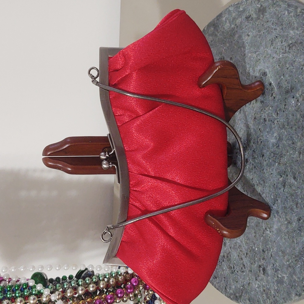 Cache Red Satin Evening Mini Bag